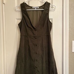 Wallflower Olive Green Button-Down Dress